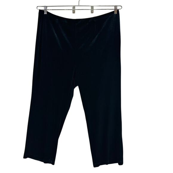 New Chico's Travelers Womans 4R 20/22R Pants Wide Leg Velvet Pull On Black NWT - Picture 1 of 9